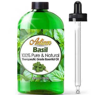 Artizen Basil Essential Oil (100% PURE & NATURAL - UNDILUTED) - 4oz / 118ml