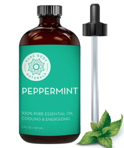 Peppermint Essential Oil, Pure and Undiluted, Large 4 oz Oil Repel Mice,...