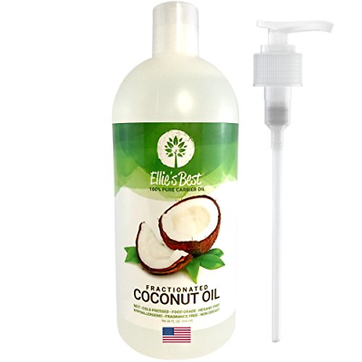 Fractionated Coconut Oil - Pure USA Expeller Cold Pressed & Hexane Free - Best &