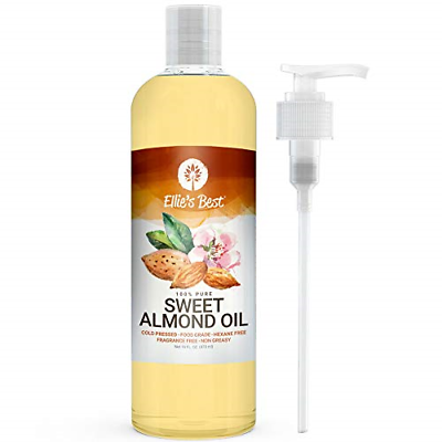 Almond Oil - Sweet - Pure USA Cold Expeller Pressed & Hexane Free - Best Carrier