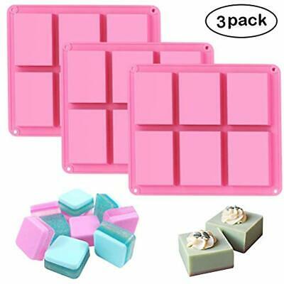 Silicone Candy Making Molds Soap Set Of 3, 6 Cavities DIY Handmade Moulds - Cake