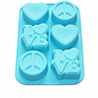 X-Haibei Molds Love Heart Peace Sign Soap Mini Cake Jello Supplies Silicone