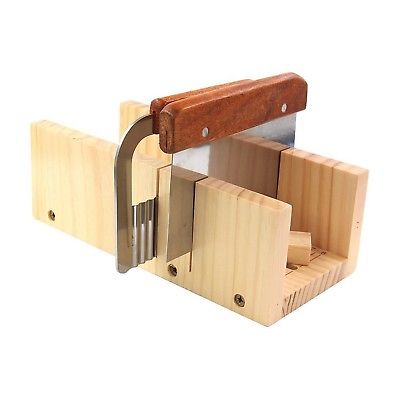 Biowow Adjustable DIY Soap Cutter Mold Wood Handmade Loaf Cutter with 2pc Pla...