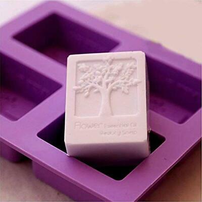 4 Molds Cavities Rectangle Life Tree Silicone Soap DIY Craft Art Cake Handmade