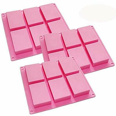 3 Molds Pack 6-Cavity Plain Basic Rectangle Silicone Mould For Homemade Craft