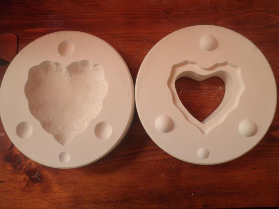 Vintage Ceramic Slip Casting Mold Cramer Heart Box #235
