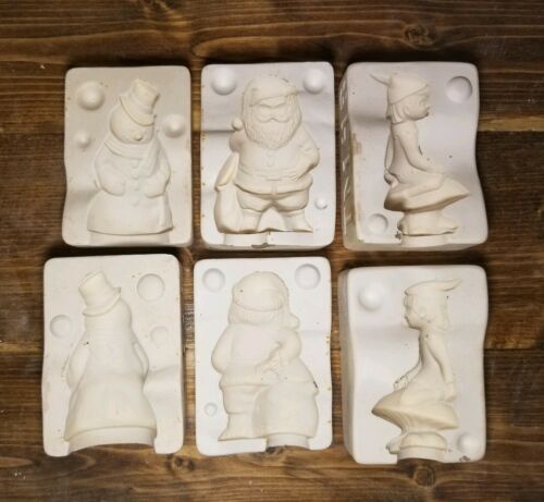 *RARE*Vintage ceramic christmas molds TM 48 TM 32 TM 33 Santa Elf Snowman