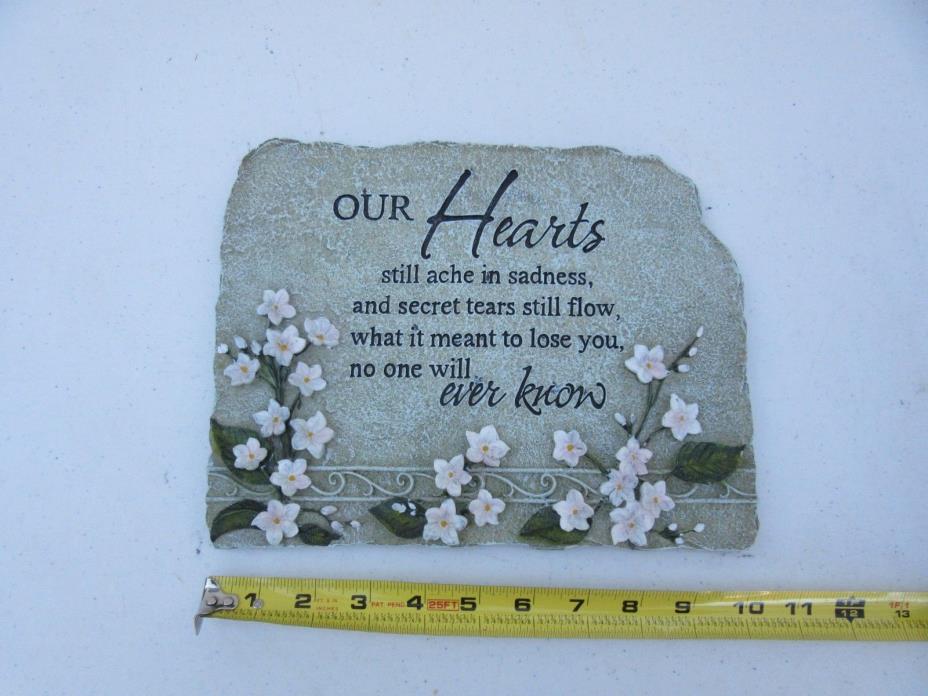 Our Hearts Memorial Plaque Memory Plaque or Stepping Stone Concrete