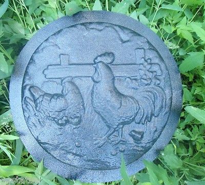 Rooster chicken plaque mold plaster concrete casting mould