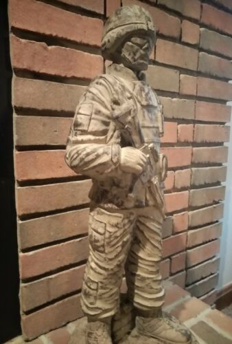 American Soldier concrete/Plaster cast from mold. 25'' X 10'' (Very detailed)