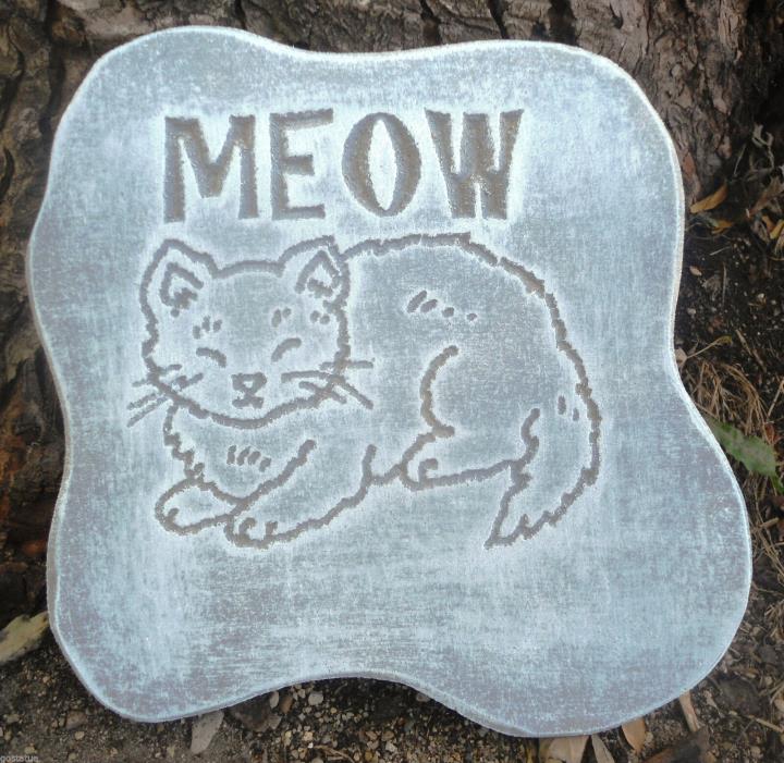 Cat pet plaque mold garden ornament stepping stone mould