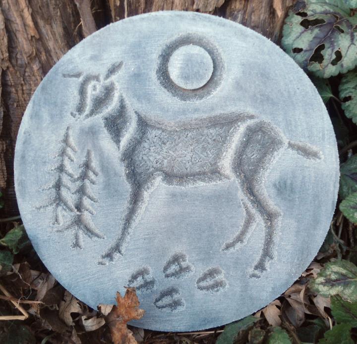 Deer nature plaque mold garden ornament decorative stepping stone mould