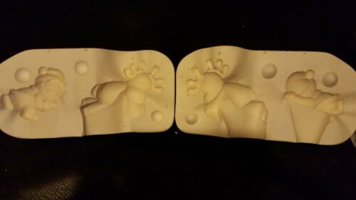 ceramic mold, Santa and reindeer