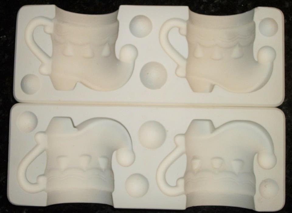 Mold for ceramic castings - R574 - Christmas Boot/Stocking Cup - 2 cups in mold