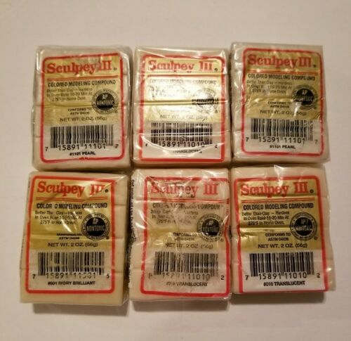 Sculpey III Colored Modeling Compound Lot Of 6 Arts And Crafts