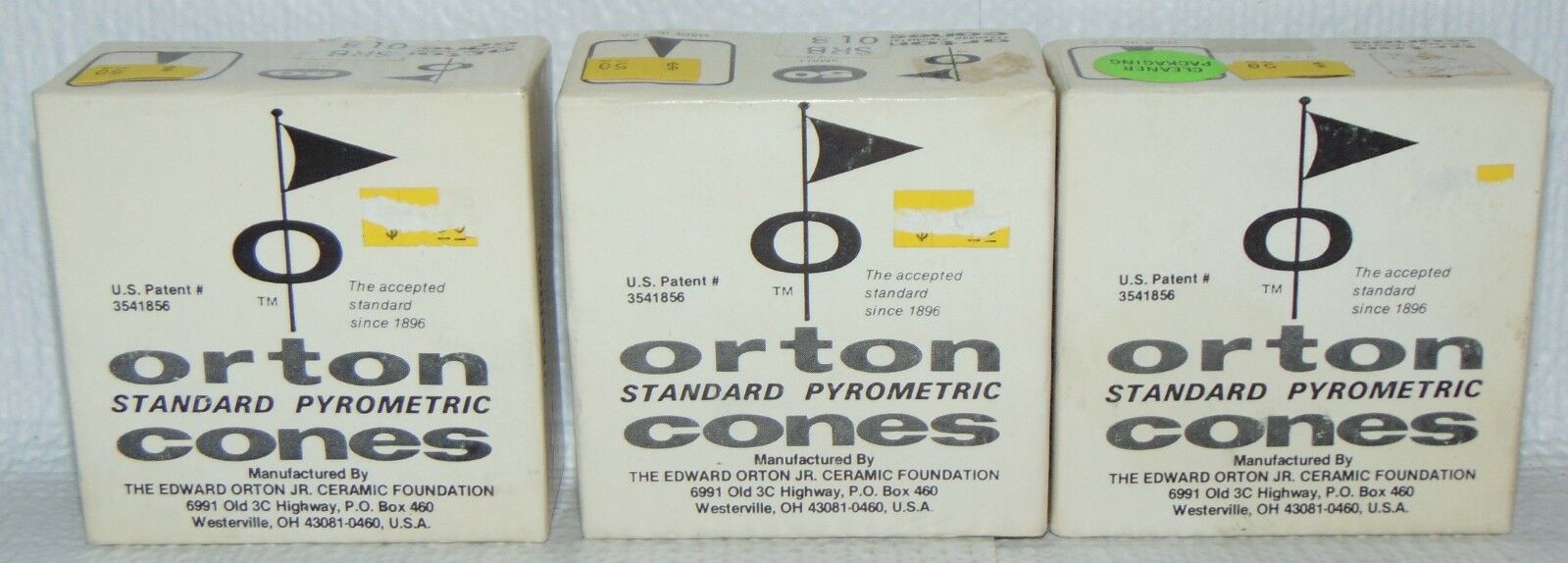 3 Boxes of Orton Standard Small Pyrometric Cone SRB 018