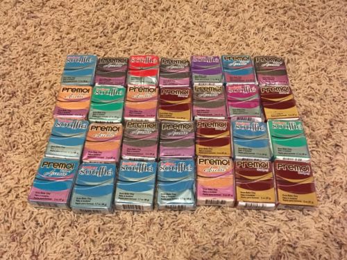 Polymer clay lot. Premo And Souffle. 28 Total