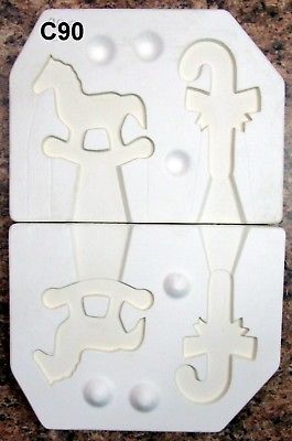 Riverview #422 Two Christmas Ornaments Ceramic Mold (C90)