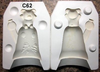 Duncan #DM643A Christmas Teddy Bell Ornament Ceramic Mold (C62)