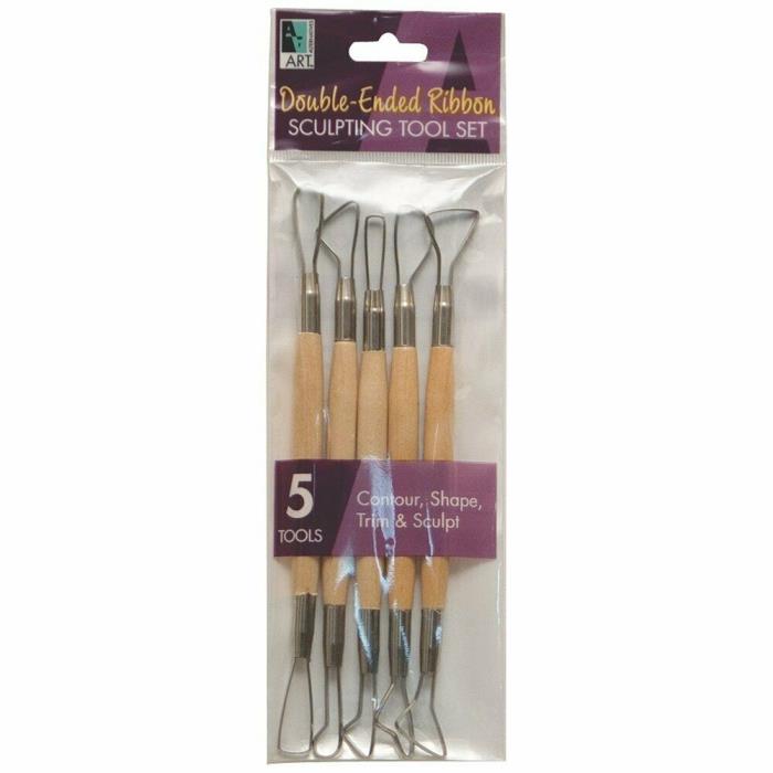 Set of 5 Double-Ended Ribbon Sculpting Tool for clay wax polymer clay modeling
