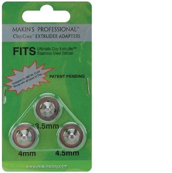 Makin's USA Professional ClayCore Extruder Adapters, 3.5mm/4mm/5mm, 3 Per pkg.
