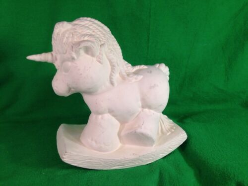 Ready to Paint Unicorn Rocking Horse Lighweight Plaster Cute & Fun