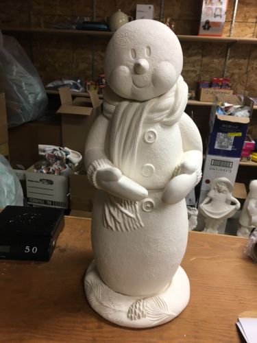 Large Ceramic Bisque Snowman 25” Tall U-Paint Ready To Paint Christmas Frosty