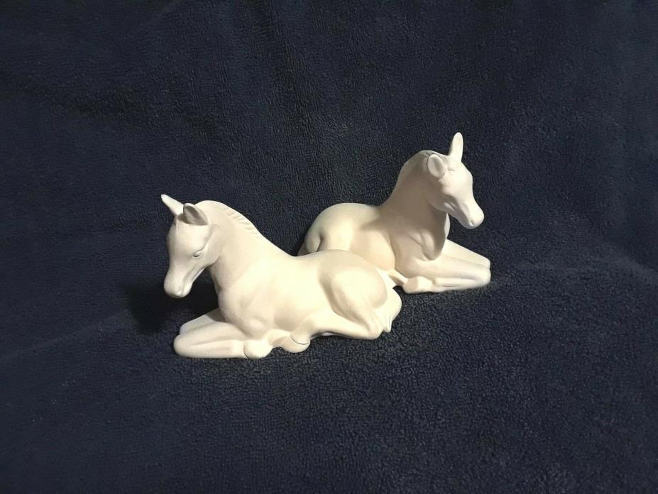 A Pair of Colts  Ceramic Bisque You Paint