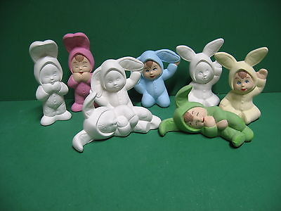 4 CUTE SWEET TOTS  BUNNIES 4  INCHES  TALL  GARDENS  U-PAINT-IT    AWESOME !!!