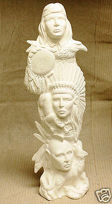 Ceramic Bisque Chief Totem Kimple Mold 2470 U-Paint Ready To Paint