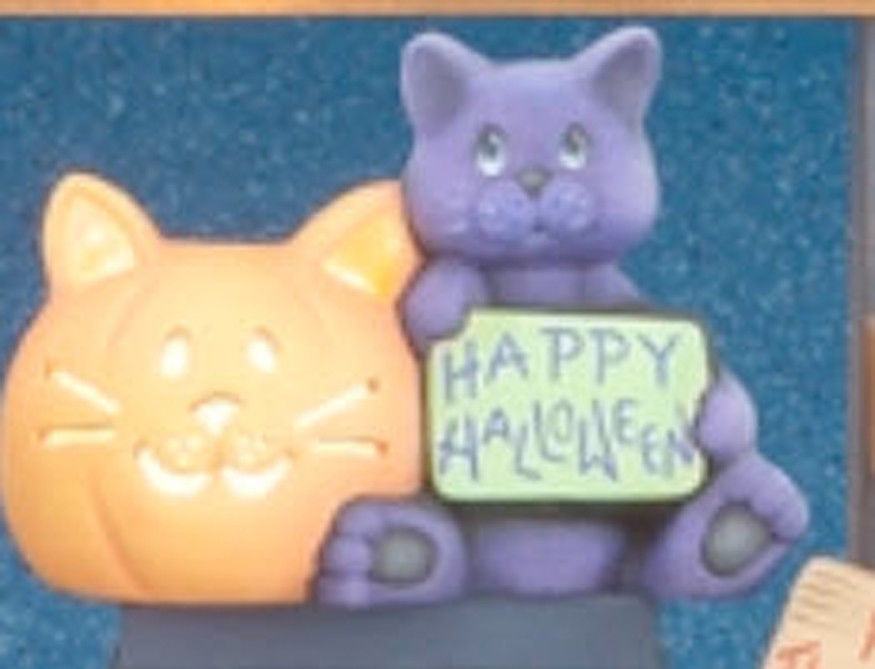 Ceramic Bisque Cat with Pumpkin~~ lighting included