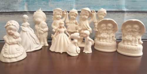 12 Ceramic Doll Figurines - Fired and Ready To Paint, Lot #12