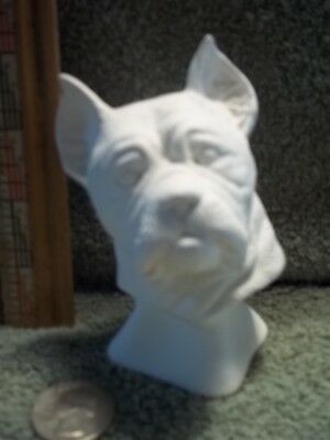 Boxer Dog Head Bust Ceramic Bisque U-Paint Ready To Paint Boxers