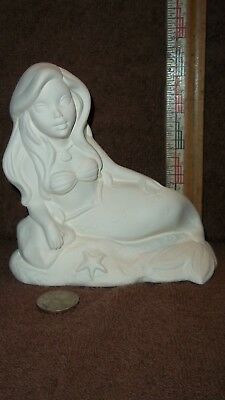 Little Mermaid in Ceramic Bisque ready to be painted U paint Mermaids
