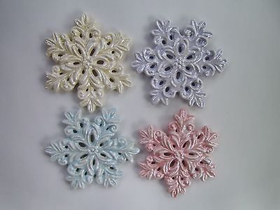 Set of 2 Snowflake Christmas Tree Ornaments Ceramic Bisque Ready for U  to paint