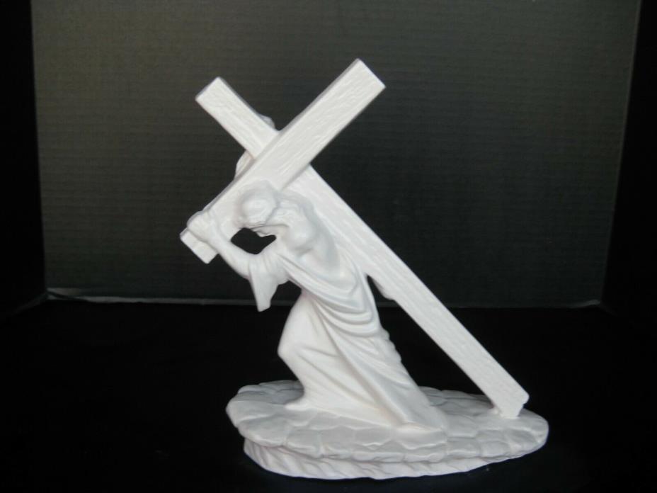 04 Ceramic Bisque  Statue of Jesus Carrying Cross  You Paint
