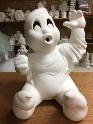 VTG Halloween Friendly Ghost Ceramic Bisque Ready To U Paint Holland 13” Tall