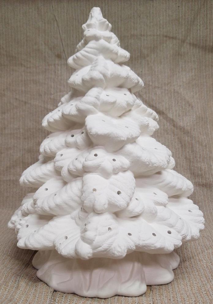 Ceramic Bisque 15 Sierra Spruce Christmas Tree Nowell 1694 Lights Ready to Paint