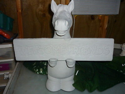 Ready to Paint Ceramic Welcome Smiling Horse