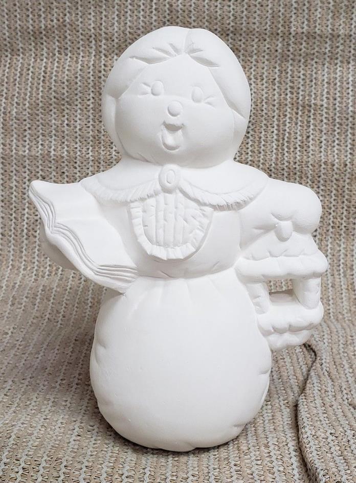 Ceramic Bisque Snowlady Caroler Nowell Mold 1536 U-Paint Ready To Paint