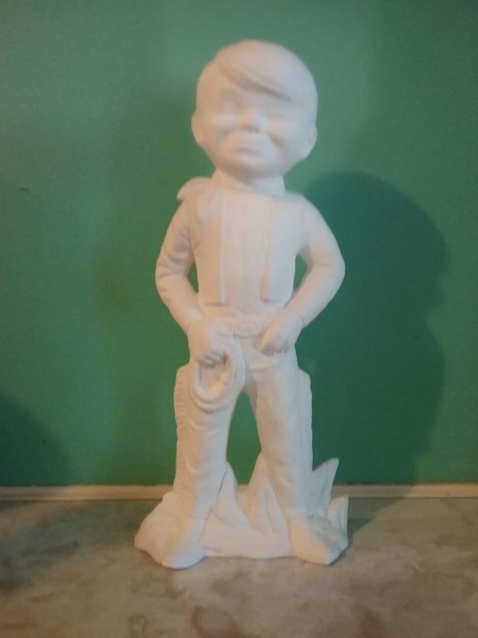Ceramic Bisque Cowboy, unpainted; U-paint