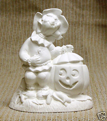 Ceramic Bisque Pumpkin with Scarecrow Donas Mold 117 U-Paint Ready To Paint