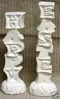 Ceramic Bisque Happy Easter Stack Nowell Mold 1918 U-Paint Ready To Paint