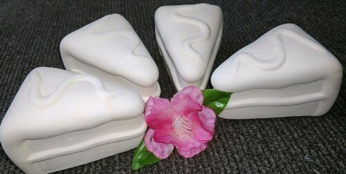 Cake Ceramic Bisque set of 4 Slices Ready to Paint 1 1/2 inches tall 2 3/8 long