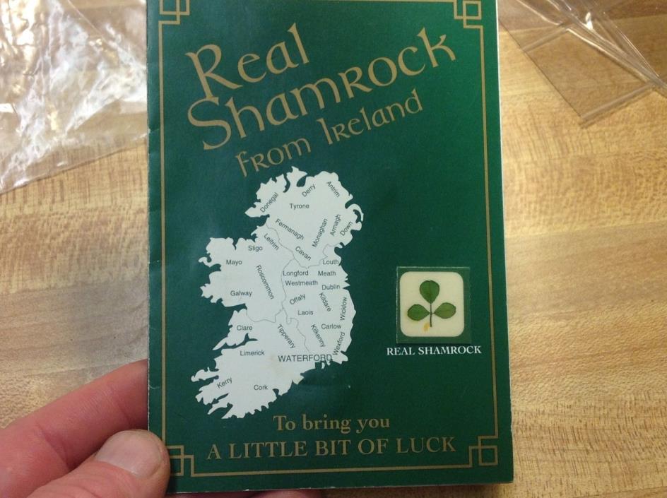 Vintage Ireland Shamrock & seeds, Carded, With Planting & History St Patrick