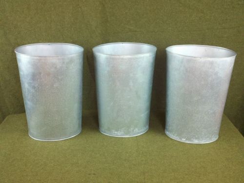 3 Galvanized Metal Wastebaskets, Buckets,Planters