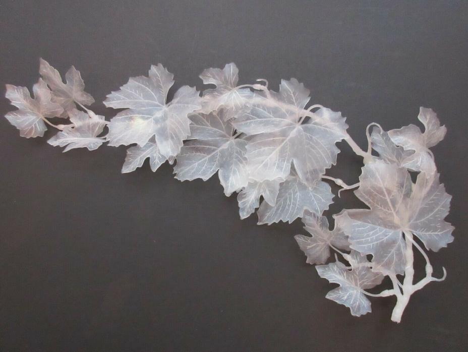 NEW Vintage Artificial Plastic Grape Leaves Vine Flower Clear White Opaque 20
