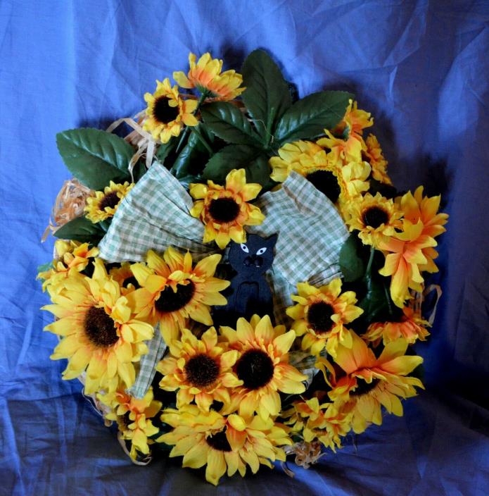 Artificial Sunflower Wreath Wedding Door Wall Decor + 2 Sunflower Garlands