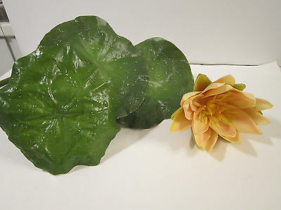 Faux Silk Foam Realistic High Quality Water Lily Lotus Flower Leaf Leaves Plant