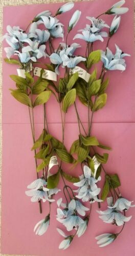 Silk Garden Shop Blue Tiger Lily Silk Flowers - 5 Stems - 18